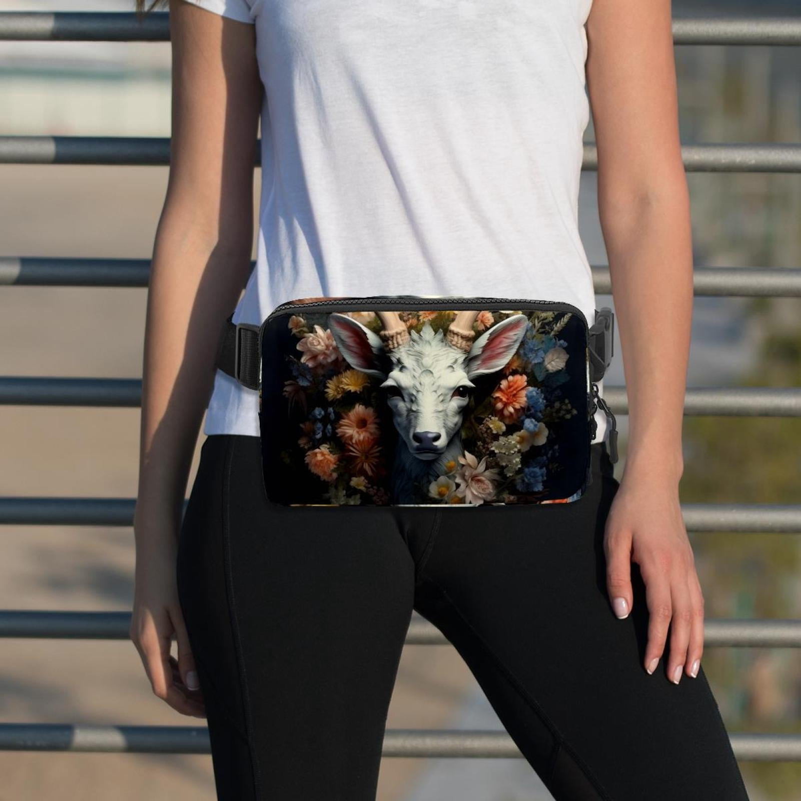Floral Lightweight Running Belt Waist Bag with Extension Strap and Money Belt - Unisex