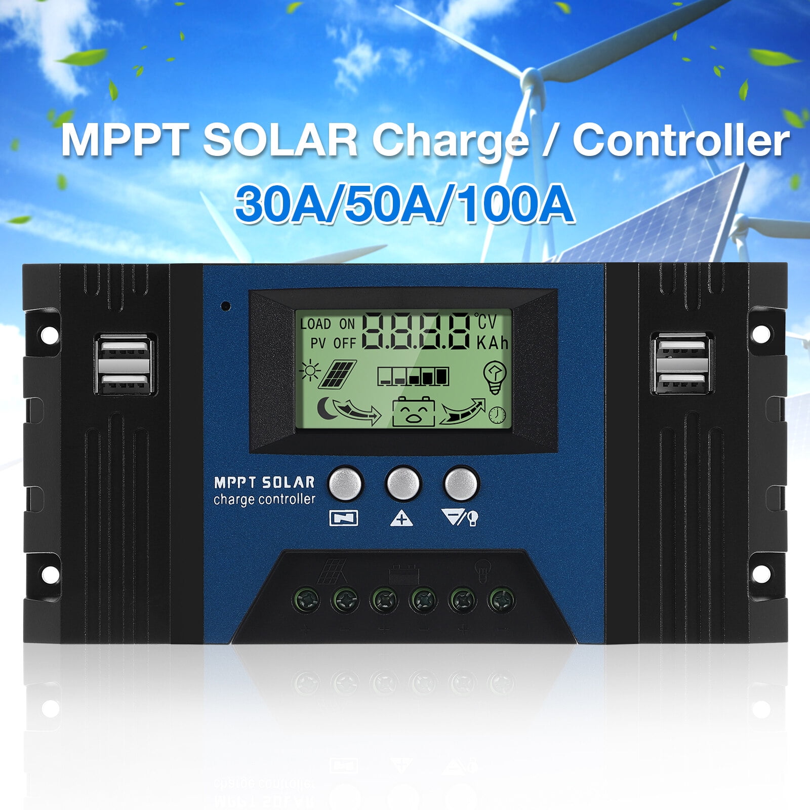 VEVOR MPPT Contrôleur de Charge Solaire 12 V/24 V Auto CC