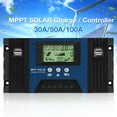 thumbnail image 3 of Miangastore Contrôleur de Charge Solaire 12V 24V 100A MPPT Contrôleur de Panneau Solaire Auto Régulateur Solaire avec Écran Lcd Compatible avec Petit Système Solaire, 3 of 8