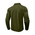 thumbnail image 4 of CharmCyan Men's Long Sleeve Polo Shirt with Plaid Collar and Chest Pocket Casual Slim Fit Pullover for Everyday Wear Army Green L, 4 of 4