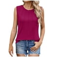 thumbnail image 2 of AherBiu Womens Tank Tops Sleeveless Round Neck Pleated Tank Tops Summer Casual Comfy Tank Tops Basic Solid Shirts, 2 of 8