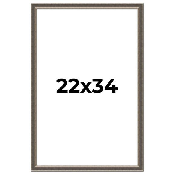 22x34 Frame Silver Real Wood Picture Frame Width 1.25 Inches | Interior Frame Depth 0.5 Inches |