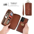 thumbnail image 5 of Allytech Compatible Galaxy Note 20 Ultra Wallet Case,Multi-Functional PU Leather Zip Wristlets Clutch Detachable Magnetic Card Slots Cash Purse Protection Cover for Samsung Galaxy Note 20 Ultra,Brown, 5 of 10
