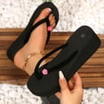 thumbnail image 3 of Mepaouo Women's Beach Shoes Ladies Platform Flip Flops Clip Toe Bohemian Wedge Slippers Thong Sandals, 3 of 6