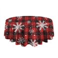 thumbnail image 5 of Red and Black Christmas Snowflake Pattern Round Tablecloth 60"x60",Wrinkle Wipeable Table Cloth for Kitchen Dining Room Picnic Patio Party, 5 of 6