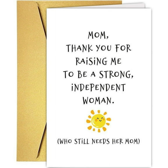 Heartwarming Mom Thank You Greeting Card - Blank Inside with Glitter Envelope - Perfect for Mother’s Day or Any Special Occasion