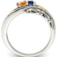 thumbnail image 3 of 14K/Silver Two-Tone Sterling Silver & 14K Two-Stone And Diamond Mother's Ring Semi-Mount (Size 8) Made In Thailand qmr36/2-8, 3 of 5