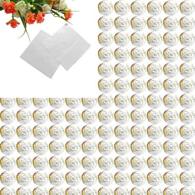 Bewildely 100 unids/set envoltorios cuadrados de papel de aluminio para alimentos, paquete colorido para dulces, piruletas de Chocolate, Cocina y Comedor Plata