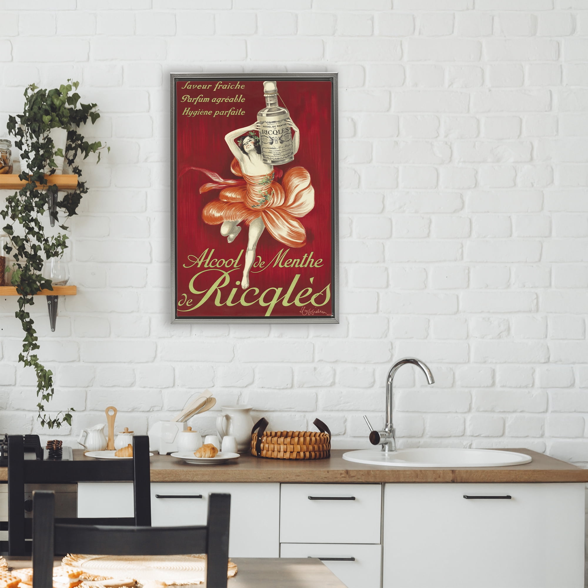 Stupell Industries Vintage Herbal Remedy Advertisement Gray Framed Floater Canvas Wall Art, design by Leonetto Cappiello