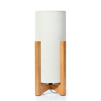 Better Homes & Gardens 14" Natural Wood Uplight Table Lamp with Linen Shade