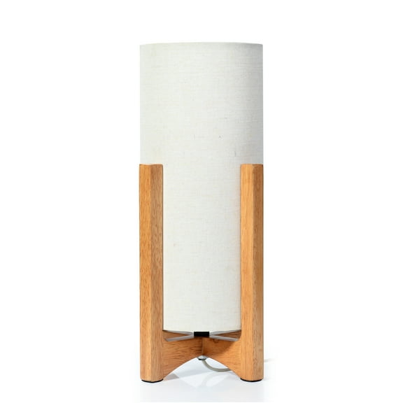 Better Homes & Gardens 14" Natural Wood Uplight Table Lamp with Linen Shade