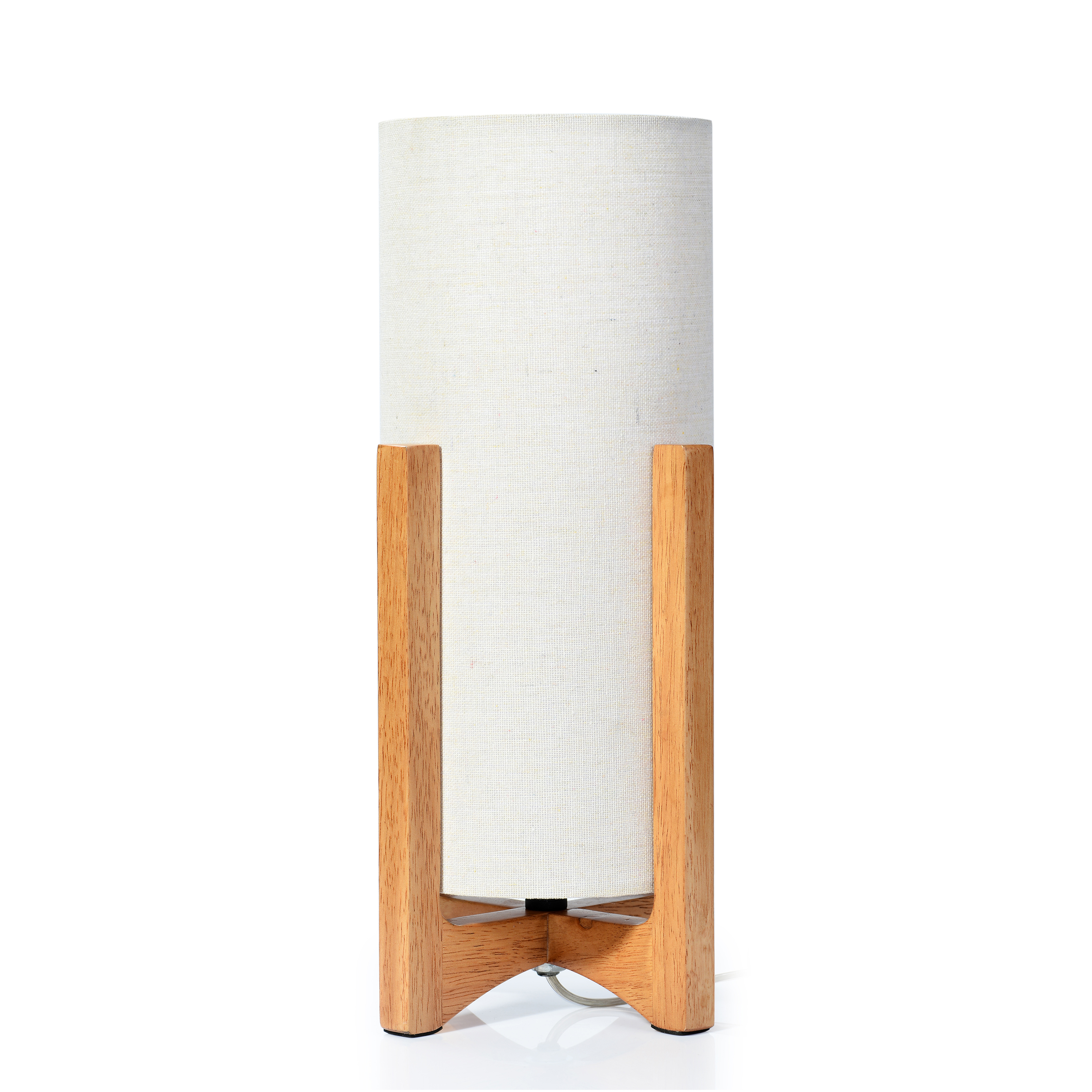 Better Homes & Gardens 14-Inch Natural Wood Uplight Table Lamp with Linen Shade