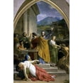 thumbnail image 2 of Picot, Francois Eduard 11x14 Gold Ornate Wood Framed with Double Matting Museum Art Print Titled - Death of Sapphira, 2 of 4