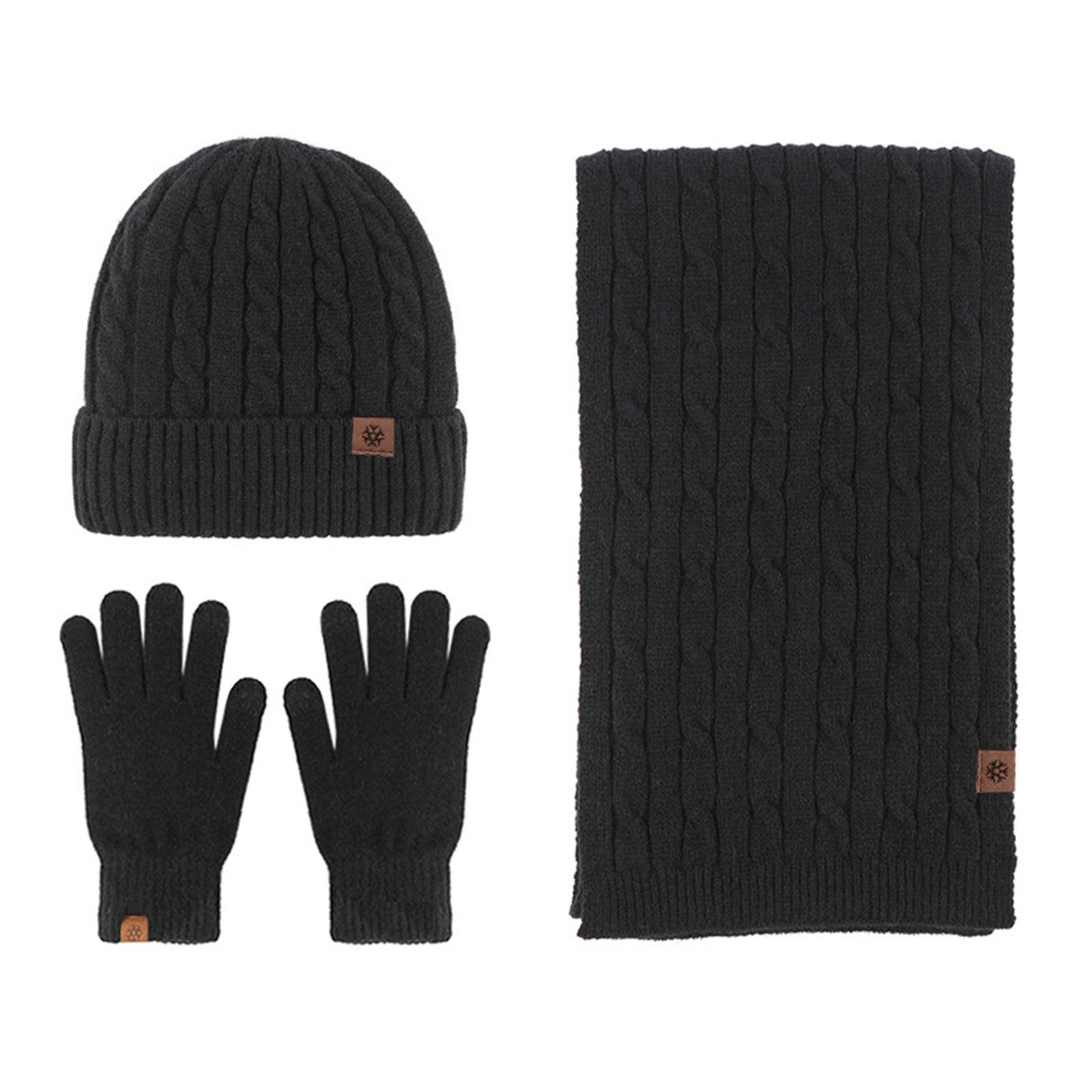 HAXMNOU Hat Scarf Gloves Set For Men And Women