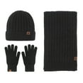 thumbnail image 2 of Rigardu Hat Scarf Gloves Set For Men And Women Black + One size, 2 of 4