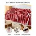 thumbnail image 4 of Red Striped Couch Cover Sofa Covers 3 Cushion Sectional Couch, Classic Minimalist Waves Lines Pattern Washable Sofa Covers Slipcover Sectional Sofa Cover, Furniture Protector 71"x150", 4 of 9