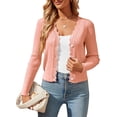 thumbnail image 1 of Shermia Womens Cropped Cardigan Knit Shrugs for Dresses Tops V Neck Button Down Cardigans Sweaters, 1 of 8