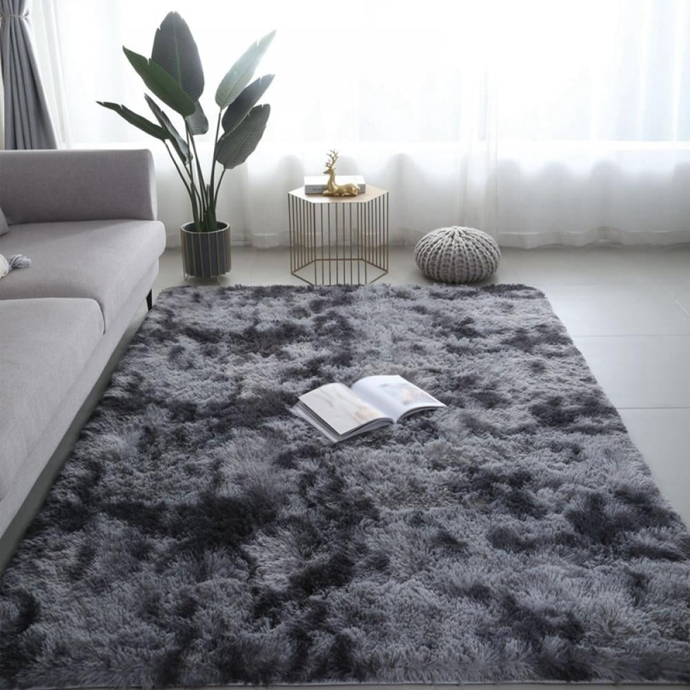 ZWPILY Shaggy Soft Area Rug Tie-Dyed Faux Fur Indoor Fluffy Non-Slip Rugs  Modern Home Decor for Bedroom,Kidsroom,Living Room Rugs 30mm Thick Pile