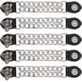 thumbnail image 1 of 5 piezas de medallón de cuero para chaleco de motocicleta, extensor de garra, cadena de chaleco de motociclista con extremos de cuero para mujeres y hombres, cadena de corte doble de 6,7 pulgadas, 1 of 7