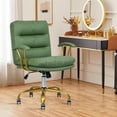 thumbnail image 6 of Klasika Modern Faux Leather Lumbar Support Indoor Office Easy to Assemble Desk Chair, Green, 6 of 10