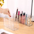 thumbnail image 6 of YCLADEC Pen Holder Makeup Brush Holder Organizer with Removable Dividers for Desk Cosmetic Storage 6 Compartments Office Accessory Bathroom Kitchen Desktop Pencil Cup Stationery Organization Clear, 6 of 8