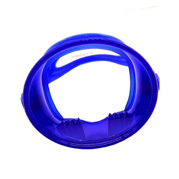 Gafas de buceo de máscara de buceo sin empañamiento de silicona ovalada a prueba de fugas y vidrio de alto ángulo de alto volumen para adultos lente azul