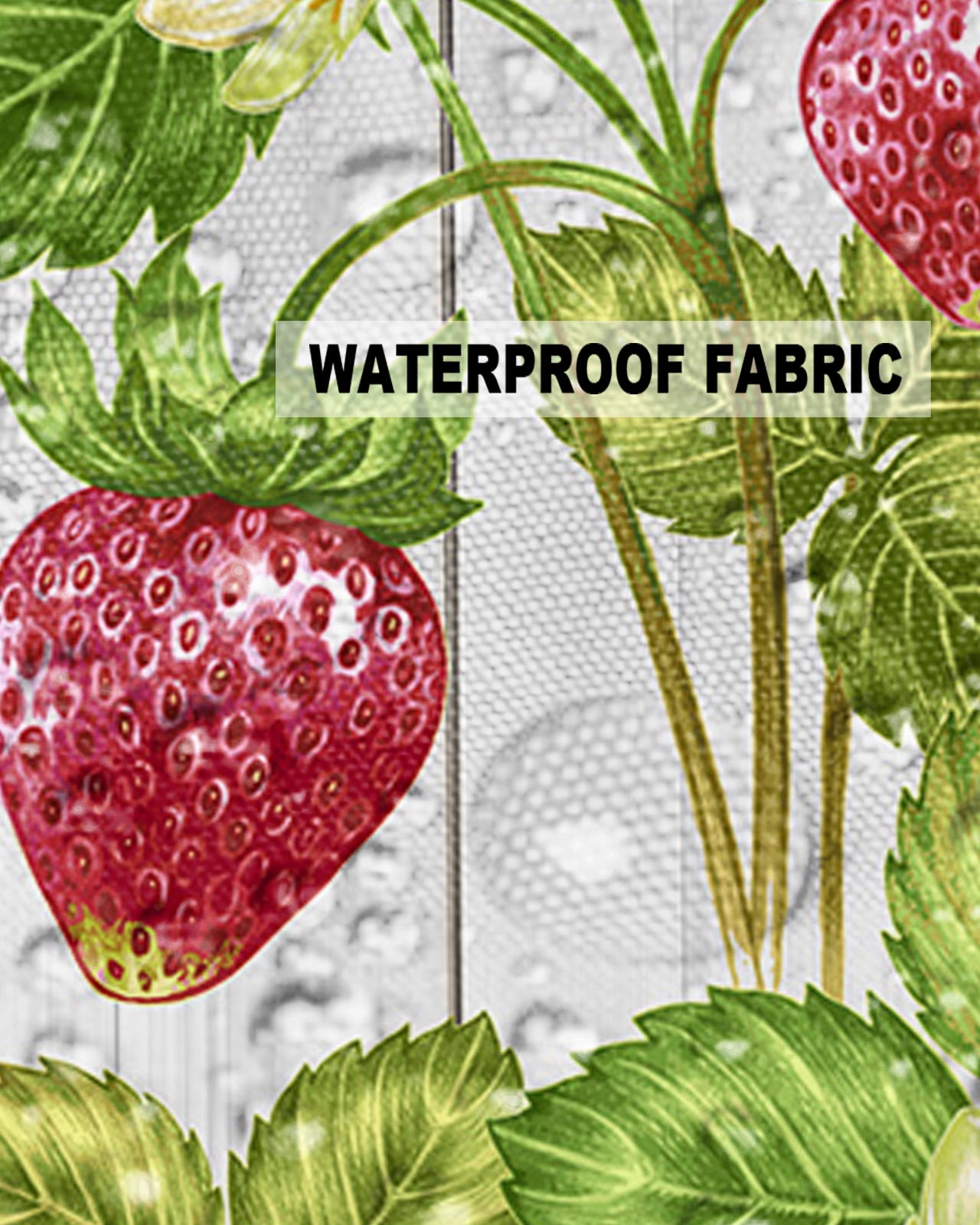 Pack of 2 Outdoor Pillow Covers, Spring Strawberry Plants Retro Illustration Wood Grain Waterproof Square Throw Pillowcase Cushion Decorative Pillow Covers for Couch Patio Tent, 18x18 in
