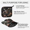 thumbnail image 3 of Yayeee Oven Mitts and Pot Holder Set of 4 Heat Resistant Kitchen Gloves Baking Hot Pad, Black Flowers, 3 of 5