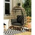 thumbnail image 3 of Oversized Outdoor Wicker Egg Chair with Stand, 350 Lb Capacity, Thick Cushions & Weather-Resistant Design for Patio, Balcony, Backyard, or Living Room, 3 of 7