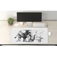 thumbnail image 2 of Animal Computer Mouse Pad, Detailed Sketch of Monochromatic Big Mammal Animal and Dry Tree, Rectangle Non-Slip Rubber Mousepad X-Large, 35" x 15" Gaming Size, Charcoal Grey White, by Ambesonne, 2 of 2
