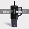 thumbnail image 4 of Elemental Commuter 40 oz Tumbler with Handle and Straw Lid | Travel Coffee Mug Spill Resistant | Insulated Cup Stainless Steel Tumblers for Water, Smoothies, Milkshake and More | Black Speckle, 4 of 7