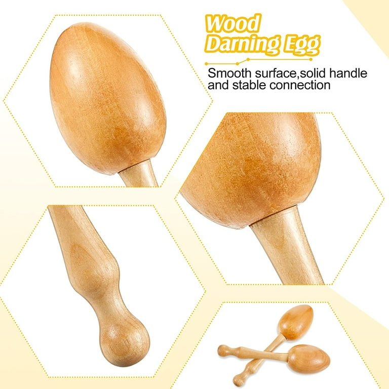 Darning Egg Darning Egg for Socks Wooden Darning Egg Wooden Darning  Supplies Kit with Large Eye Needles Sewing Threads for Socks Clothes Adults  Darner