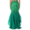 thumbnail image 3 of Fldy Women's Mermaid Costume Shiny Sequins Long Tail Halloween Party Maxi Skirts Green 4XL, 3 of 6