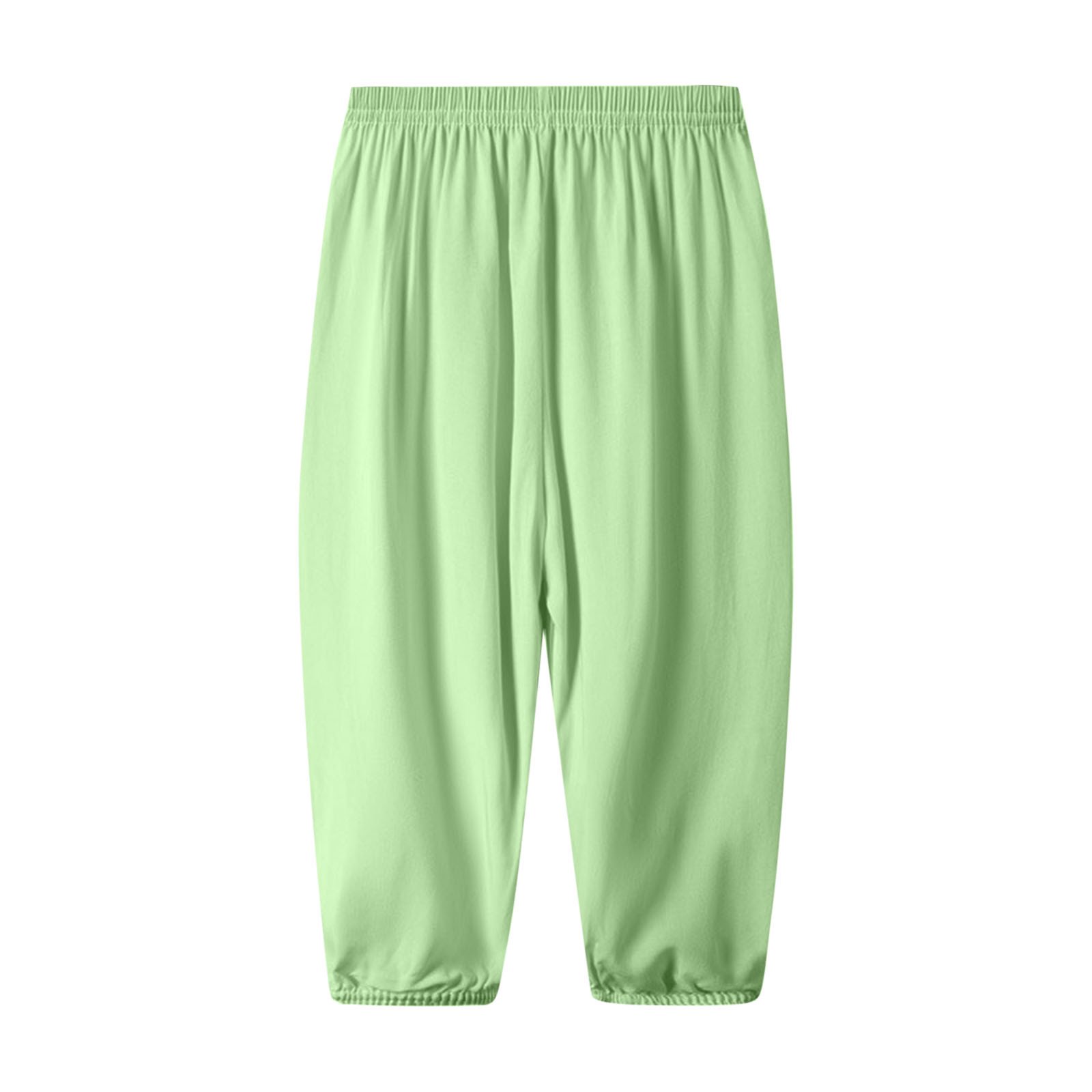 SROBPTY Toddler Pants Children s Summer Casual Solid Elastic Waisted Sports Long Pants Green 4-5 Years