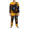 thumbnail image 3 of Sikiie Butterfly On Sunflower Mens Pajama Set, Soft Warm Long Sleeve Sleepwear, Cozy Button-Down Pjs for Men-Medium, 3 of 7