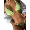 thumbnail image 3 of hirigin Women Solid Color Bikini, Sleeveless V Neck Bra Swimming Summer Beach Thong Swimwear, 3 of 8