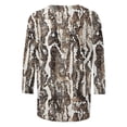 thumbnail image 5 of NTACZA 3/4 Sleeve Women Tops Brown Pullover Snake Print Crew Neck Blouses Ladies Tops and Blouses 3x, 5 of 5
