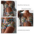 thumbnail image 4 of Conjuntos de ropa de playa con estampado floral, conjunto de bikini de 3 piezas para mujer, traje de baño con materiales de primera calidad, 4 of 5