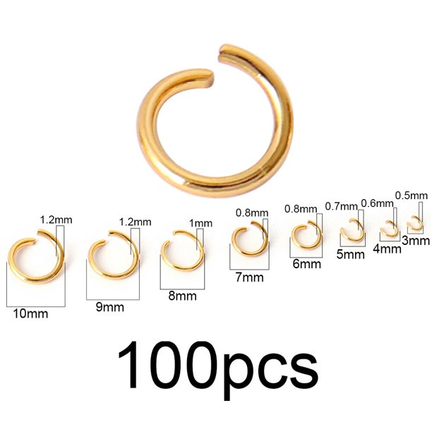 100-200 unids/lote de anillos abiertos de acero inoxidable, conectores de anillos divididos para suministros de fabricación de joyas DIY, accesorios al por mayor