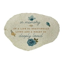 A Beautiful Life Floral Memorial Garden Stone