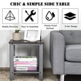 thumbnail image 6 of Gymax Industrial End Table 2-Tier Side Table W/Storage Shelf Rustic Sofa Table Silver, 6 of 9