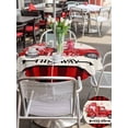 thumbnail image 4 of Outdoor Tablecloth with Umbrella Hole and Zipper, Valentine's Day Round Table Cloth 54 Inch Waterproof Tablecloth, Love Truck Balloons Red Plaid Beige Picnic Table Cover for Patio Camping, 4 of 7