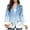 Blue Snowman Print, variant on Light Blue Snowman Print Women's Business Casual Blazer, Single Button Long Sleeve Suit Coat with Functional Pockets for Office Work Daily Wear Holiday Outfits, 3XL