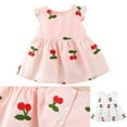 thumbnail image 4 of Odeerbi 6M-3Y Toddler Girls Cute Dresses Cotton Dress Summer Sleeveless Floral Fruit Embroidered Ruffle Cap Sleeve Dress Baby Clothes White, 4 of 4