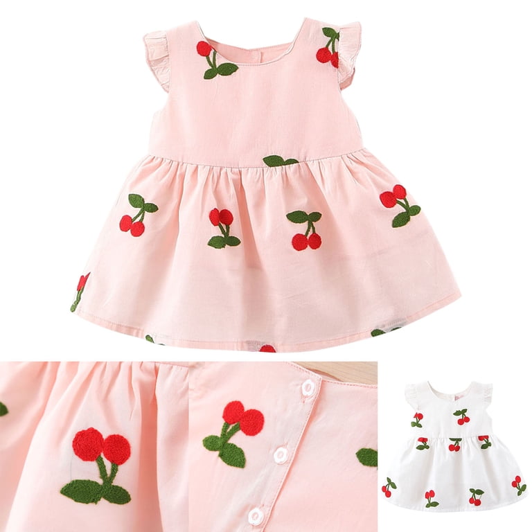 embroidered fruit dress Iced Fruit Embroidered Crochet Dress L
