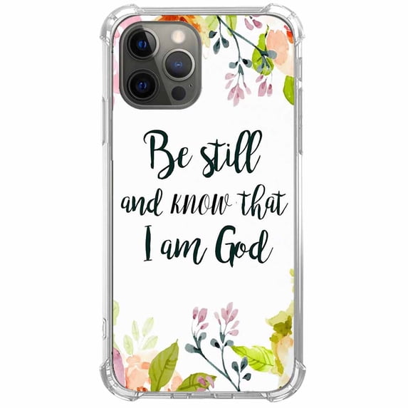 Be Still and Know ,Bible Quote Case for iPhone 13 Pro ,Aesthetic Art Design Pattern TPU Shock Proof Cover Case