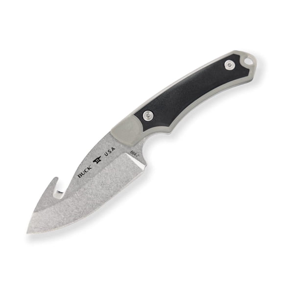 Buck Alpha Hunter Select Guthook Knife – 420HC Stainless Steel Blade, Heat Treated, Glass-Filled Nylon Handle, Grey - Lifetime Warranty
