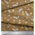 thumbnail image 2 of Soimoi polyester Crepe Fabric Leaves,Cinnamon & Snail Insects Print Fabric by the Yard 52 Inch Wide, 2 of 3