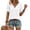 White #013, variant on Women's Short Sleeve Tops Summer V Neck Tshirts Linen Vintage Casual Tees, Army Green XL