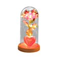 thumbnail image 3 of Rosa preservada para siempre en cristal con decoración de corazón ligero, funciona con pilas, regalo de San Valentín para mamá, hija, abuela , Rosa Rosa rosada, 3 of 8
